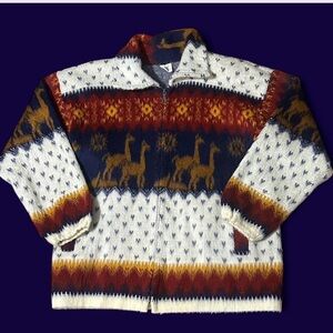 Unisex Ecuadorian Multicolor Patterned 100% wool jacket